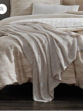 Donna Karan Viscose Linen Whisper Open Knit Throw